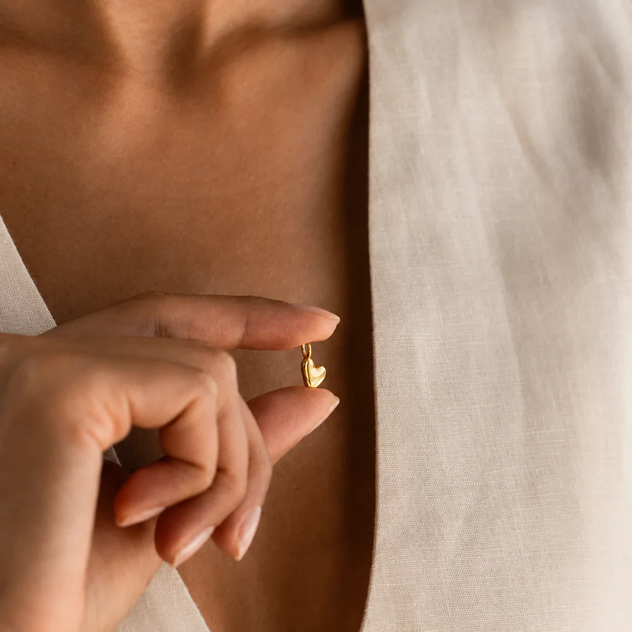 Luxe Puff Heart Charm