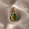 Emerald Avocado Charm Silver 18K Gold Plated