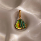 Emerald Avocado Charm Silver 18K Gold Plated