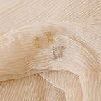 Diamond Flower Studs Silver 18K Gold Plated