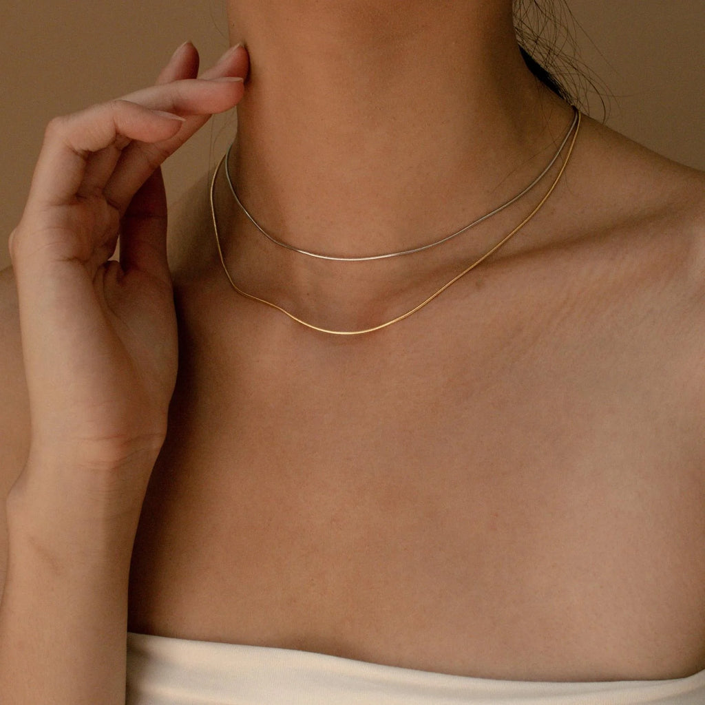Alice Thin Snake Chain Silver 18K Gold Plated