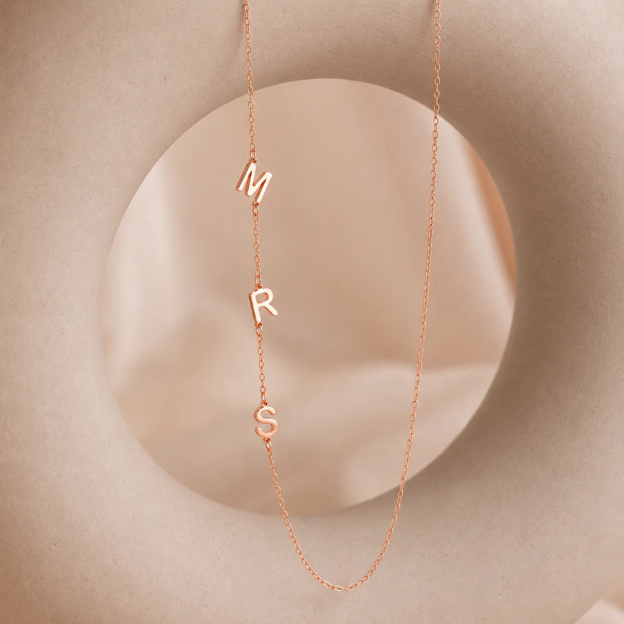 Venice Sideways Initial Necklace