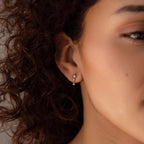 Diamond Starburst Drop Studs Silver 18K Gold Plated