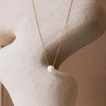 Classic Pearl Pendant Necklace Silver 18K Gold Plated