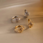 Celestial Sun Huggies Silver 18K Gold Plated