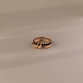 Duo Onyx Eternity Band Tennis Linked Ring Set Silver 18K Gold Plated