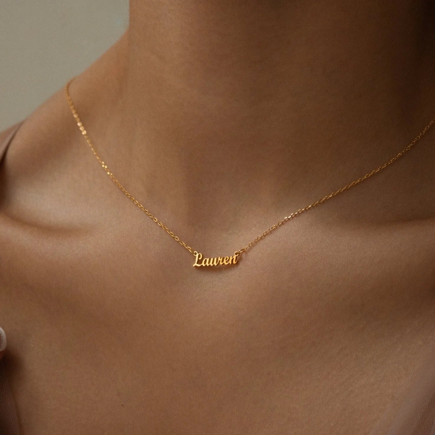 Tiny London Name Necklace Silver 18K Gold Plated