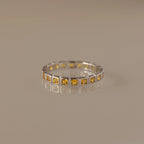 Topaz Eternity Bezel Ring Silver 18K Gold Plated