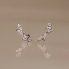 Diamond Starfall Flatback Climbers Silver 18K Gold Plated