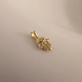 Pave Hamsa Hand Charm Silver 18K Gold Plated