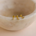 Diamond Flatback Studs Set Silver 18K Gold Plated