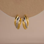 Intertwined Mixed Metal Hoops Silver 18K Gold Plated