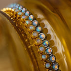 Opal Bezel Tennis Necklace Silver 18K Gold Plated
