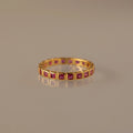 Eternity Bezel Ruby Ring Silver 18K Gold Plated