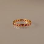 Eternity Bezel Ruby Ring Silver 18K Gold Plated