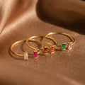 Custom Duo Vertical Baguette Birthstone Ring