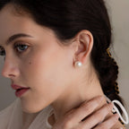 Bold Pearl Studs Silver 18K Gold Plated