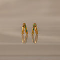 Amelia Duo Emerald Huggies Silver 18K Gold Plated