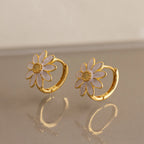 Daisy Huggies Silver 18K Gold Plated