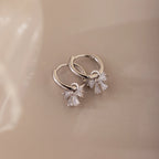 Diamond Bow Hoops Silver 18K Gold Plated