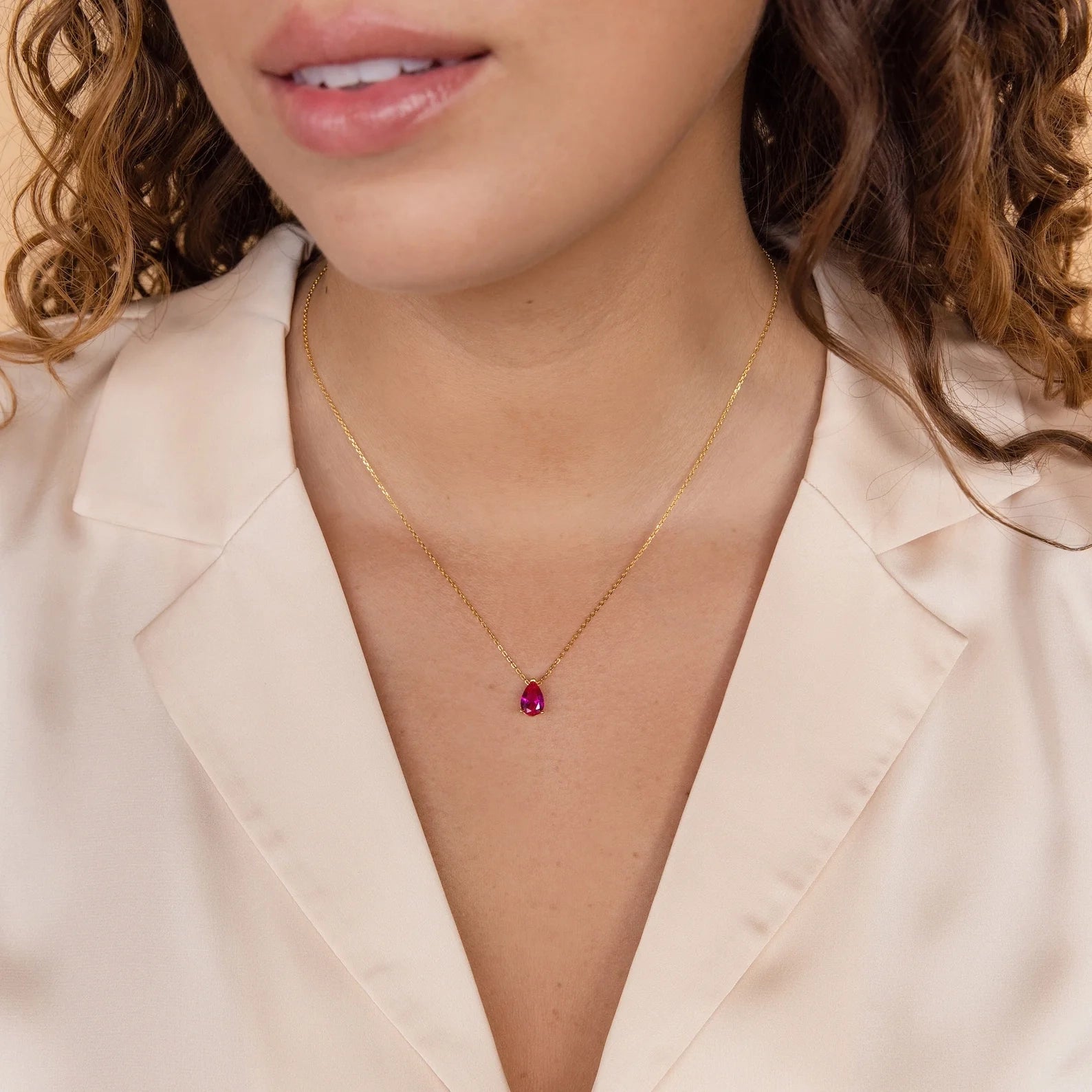Ophelia Sapphire Necklace Silver 18K Gold Plated