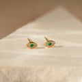 Emerald Evil Eye Charm Silver 18K Gold Plated