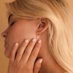 Pink Opal Drop Huggies Silver 18K Gold Plated