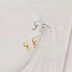 Opal Moon Mini Hoops Silver 18K Gold Plated