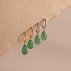 Twisted Jade Hoops Silver 18K Gold Plated