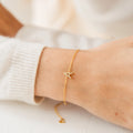 Pave Initial Bracelet Silver 18K Gold Plated