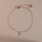Dainty Cross Charm Bracelet Silver 18K Gold Plated