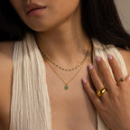 North Star Gemstone Necklace Silver 18K Gold Plated