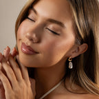 Starry Baroque Pearl Charm Hoops Silver 18K Gold Plated