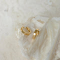Hexagon Huggie Earrings Silver 18K Gold Plated