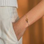 Interlocking Circles Charm Bracelet Silver 18K Gold Plated