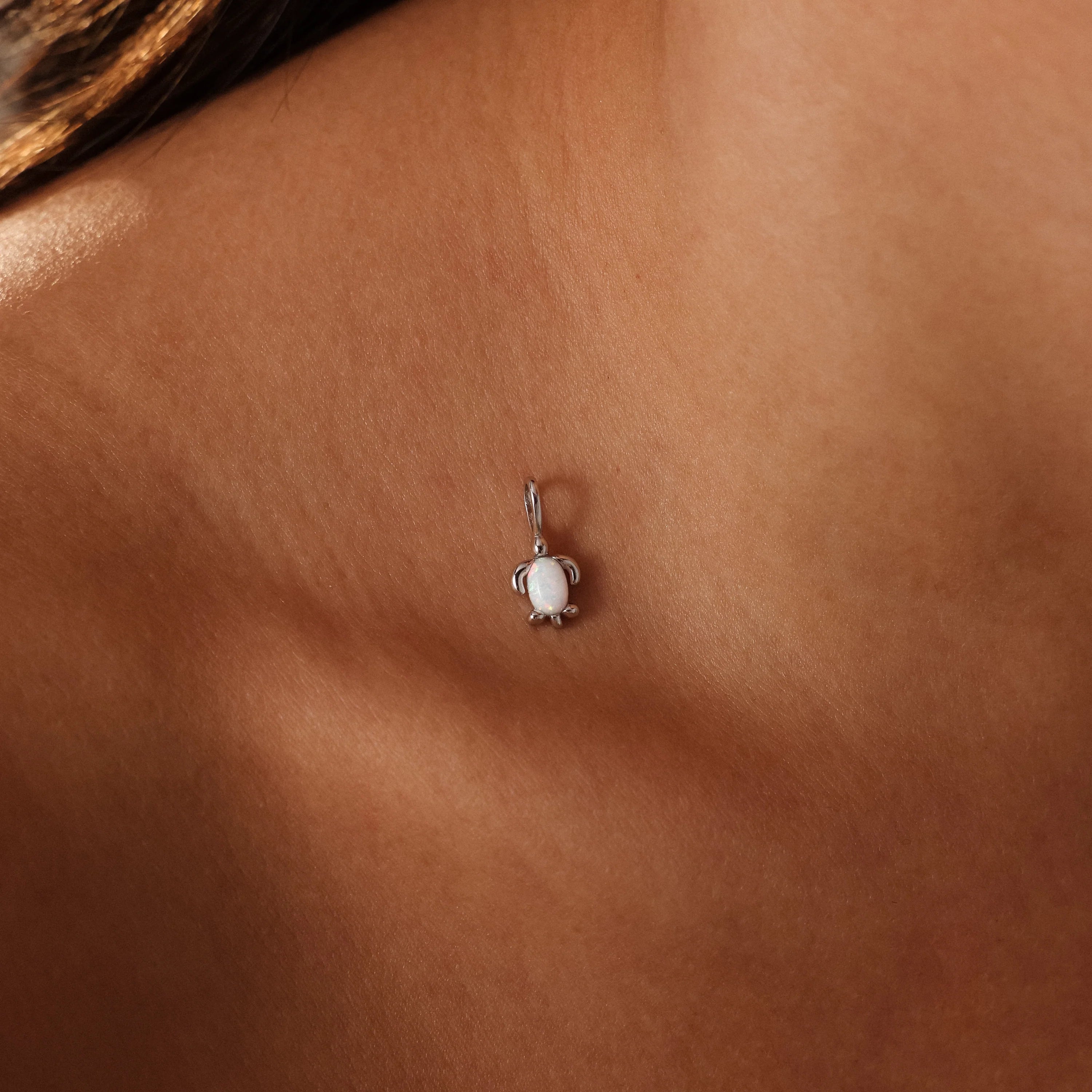 Opal Turtle Charm Silver 18K Gold Plated