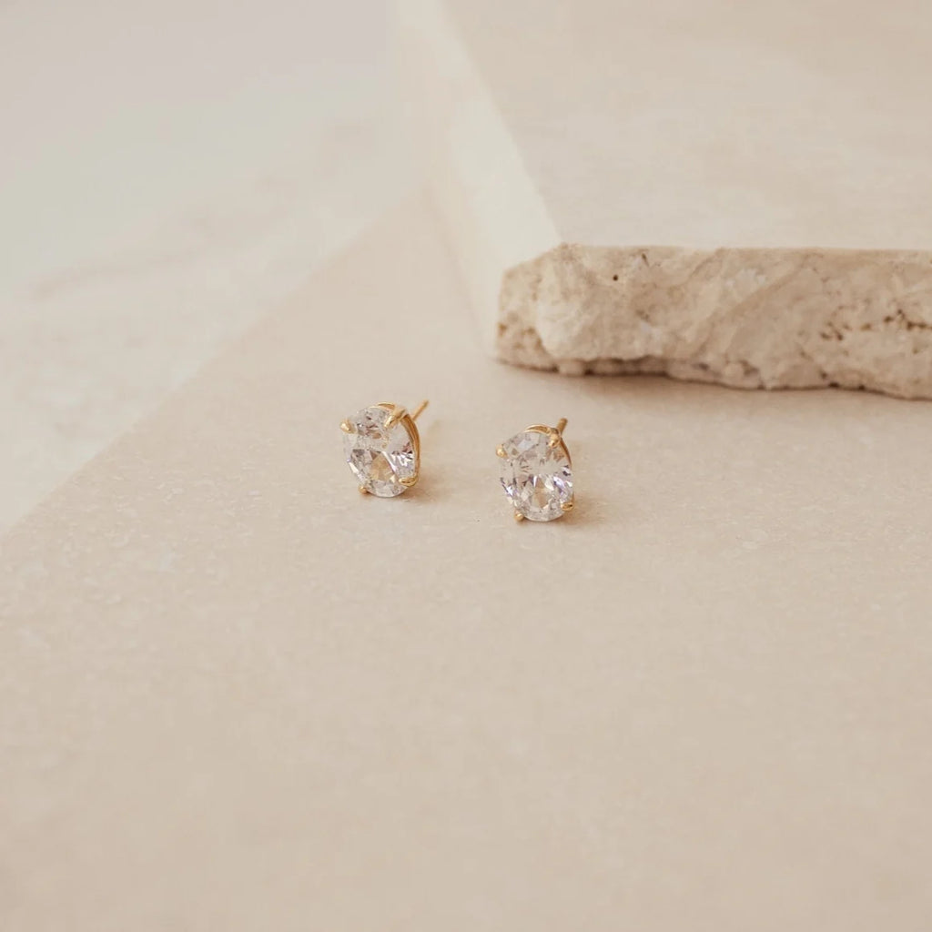 Oval Diamond Studs