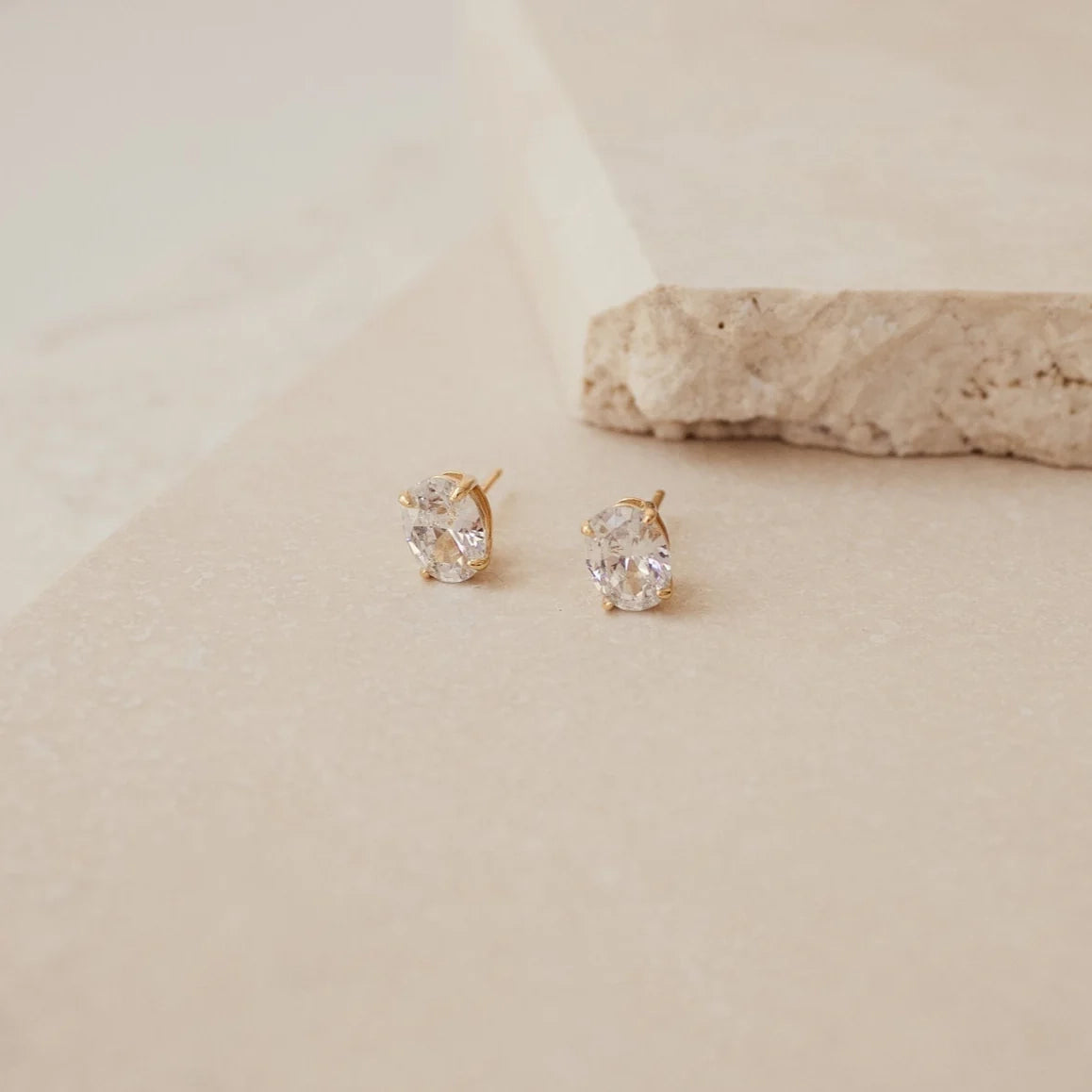 Oval Diamond Studs