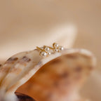 Trio Cluster Pearl Studs Silver 18K Gold Plated