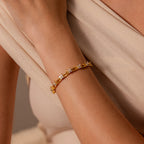 Diamond Butterflies Links Bracelet Silver 18K Gold Plated