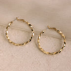 Large Twisted Hoops Silver 18K Gold Plated