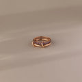 Alexandrite Eternity Band Duo Tennis Linked Ring Set Silver 18K Gold Plated