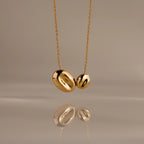 Duo Pebble Necklace Silver 18K Gold Plated