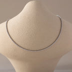 Diamond Tennis Choker Necklace Silver 18K Gold Plated