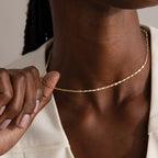 Dot Station Necklace in Silver 18K Gold Plated