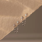 Opal & Star Duo Chain Studs  Silver 18K Gold Plated