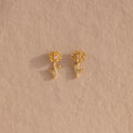 Birth Flower Stud Earrings Silver 18K Gold Plated