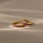 Ruby Clicker Huggies Silver 18K Gold Plated