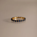 Lace Eternity Sapphire Ring Silver 18K Gold Plated