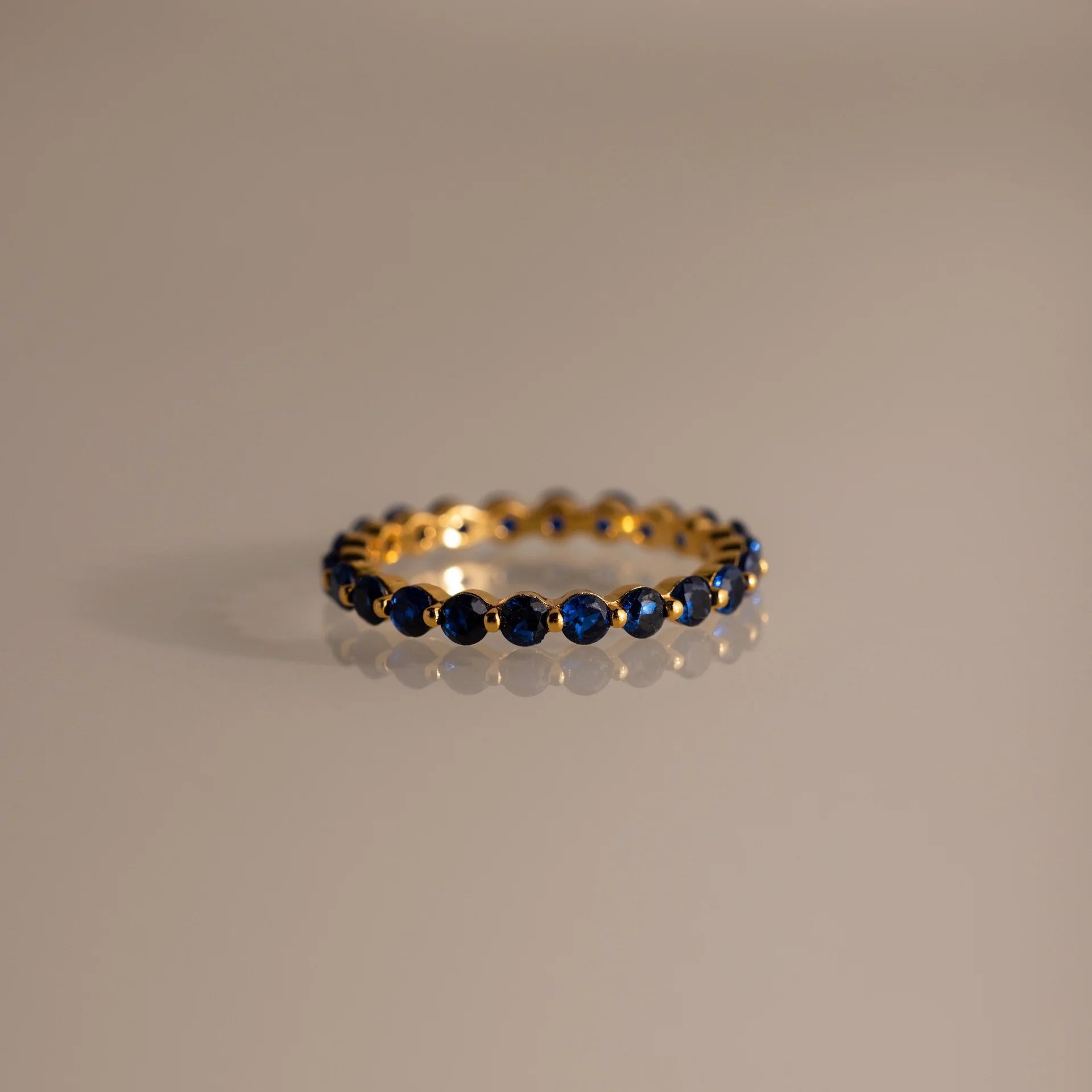 Lace Eternity Sapphire Ring Silver 18K Gold Plated